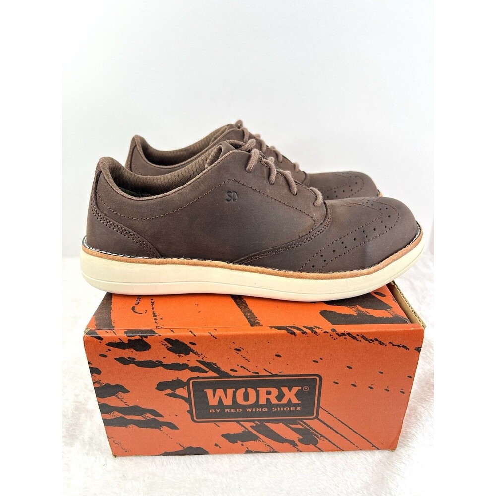 Worx by Red Wing Womens Steel Toe Lace Up Work Shoes Womens 9.5 M Brown 5145 New